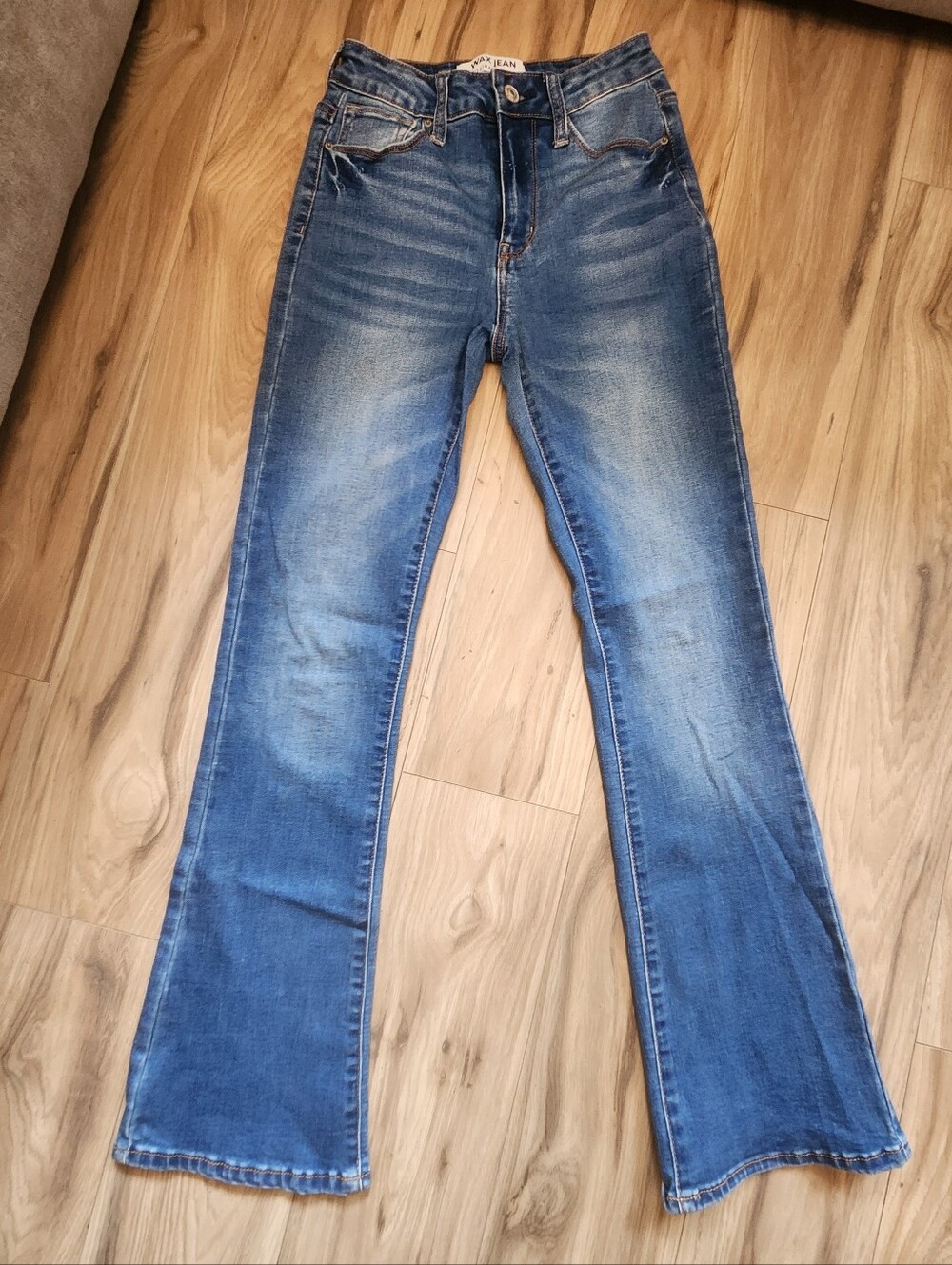 Womens Wax Bootcut Jeans, Size 0